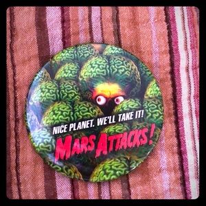 Authentic Tim Burton Mars Attacks button pin